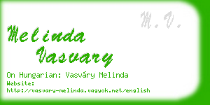 melinda vasvary business card